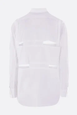 Topwear>BLACK COMME des GARÇONS camicia in popeline con cut-out Bianco
