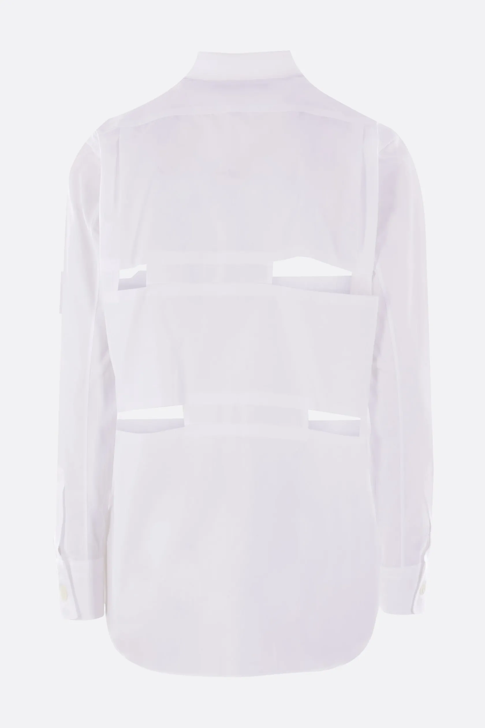 Topwear>BLACK COMME des GARÇONS camicia in popeline con cut-out Bianco