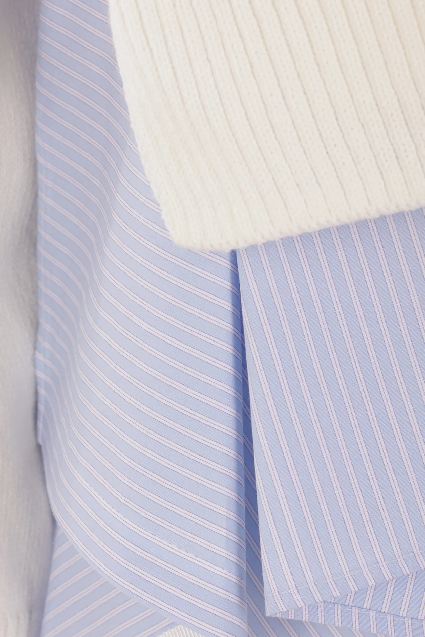 Topwear>SACAI camicia in popeline con cardigan sovrapposto Bianco