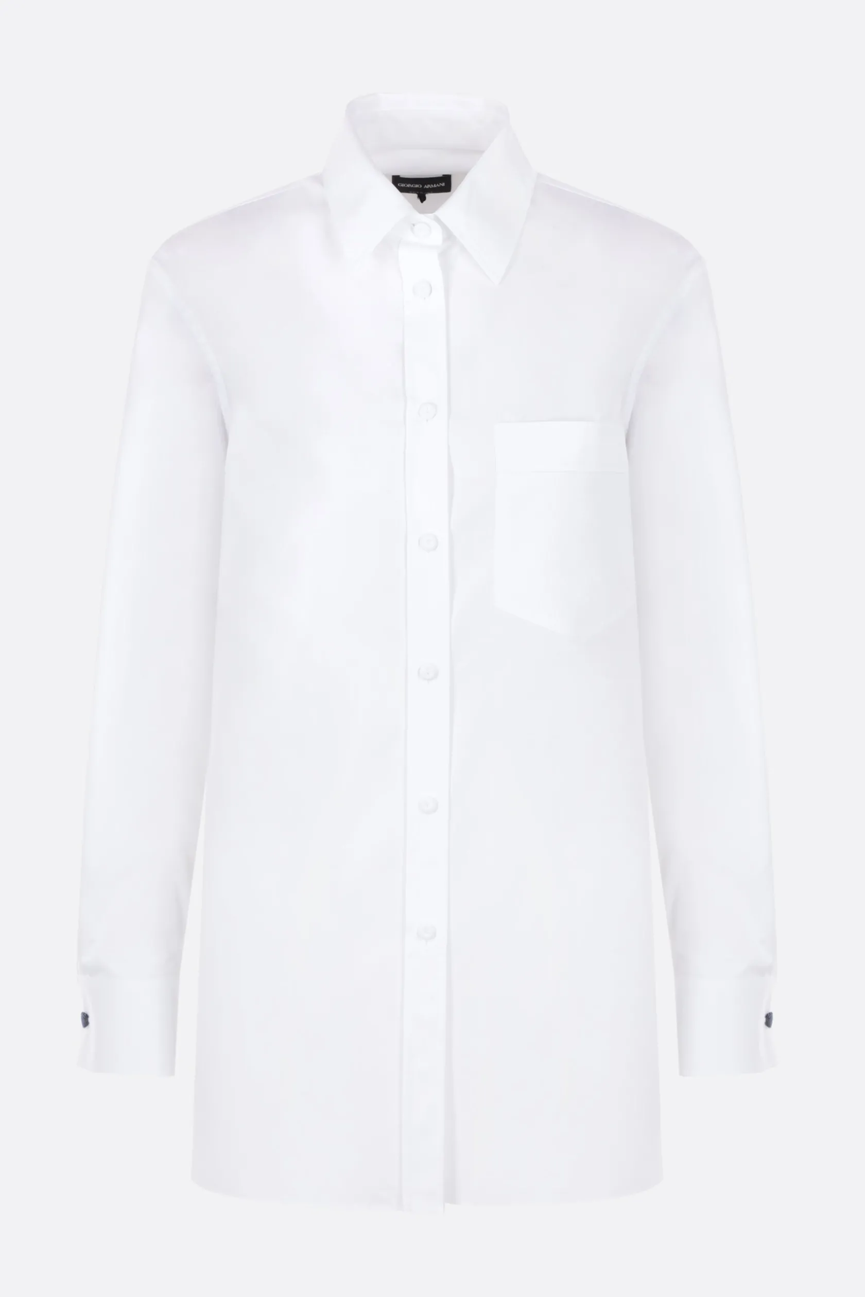 Topwear>GIORGIO ARMANI - 10 CORSO COMO camicia in popeline con gemelli in denim Bianco