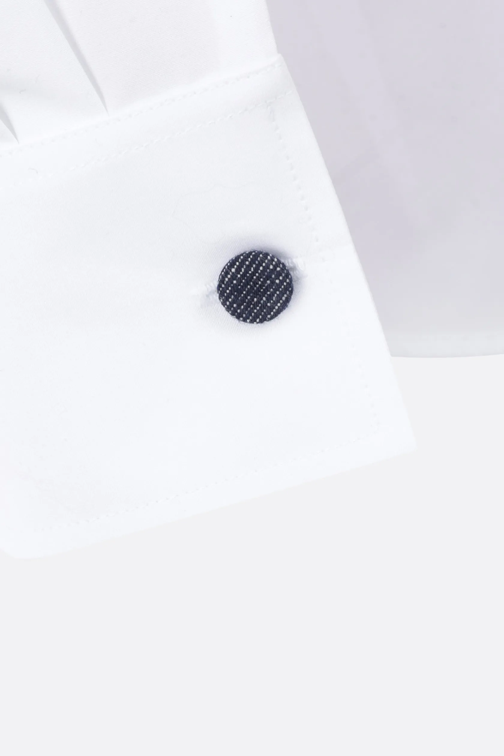 Topwear>GIORGIO ARMANI - 10 CORSO COMO camicia in popeline con gemelli in denim Bianco