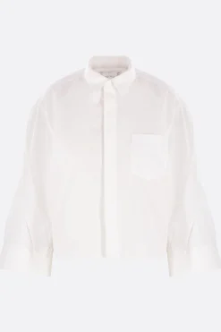 Topwear>SACAI camicia in popeline con maniche destrutturate Bianco
