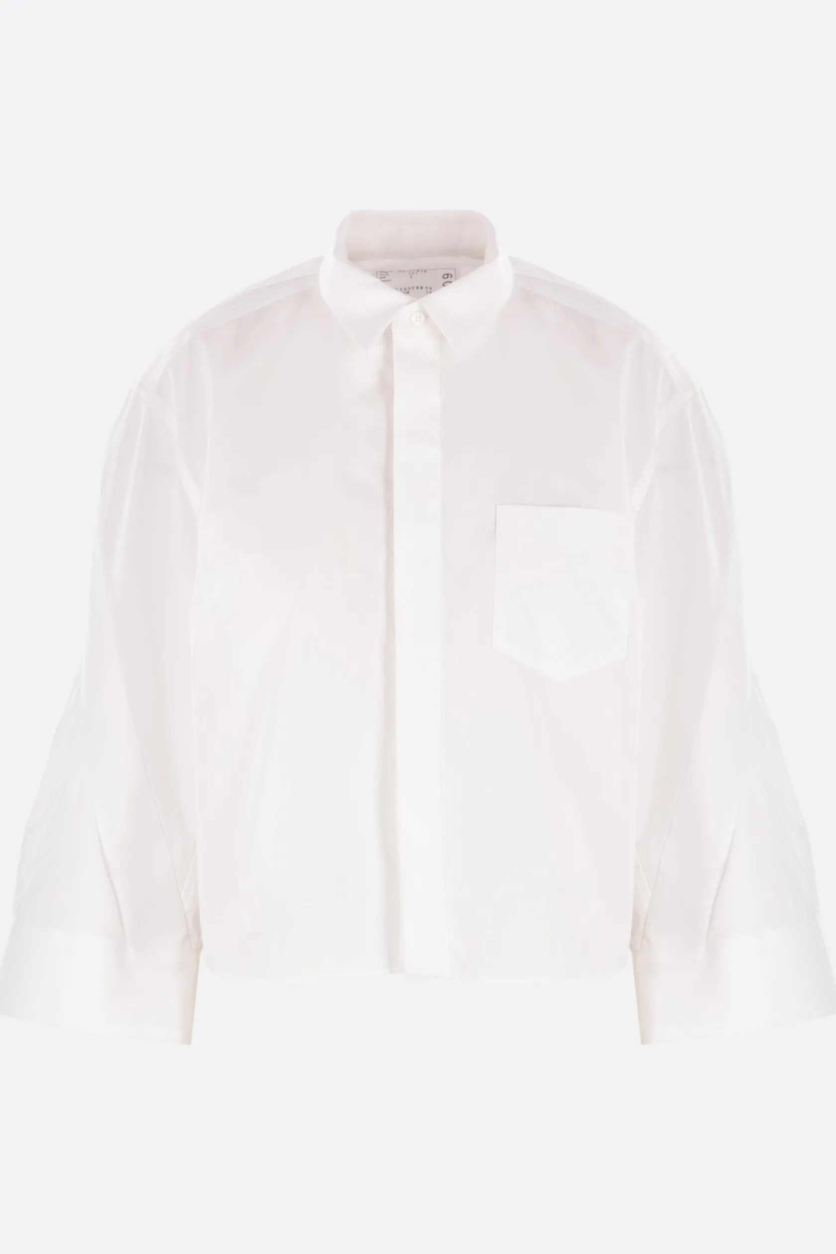 Topwear>SACAI camicia in popeline con maniche destrutturate Bianco