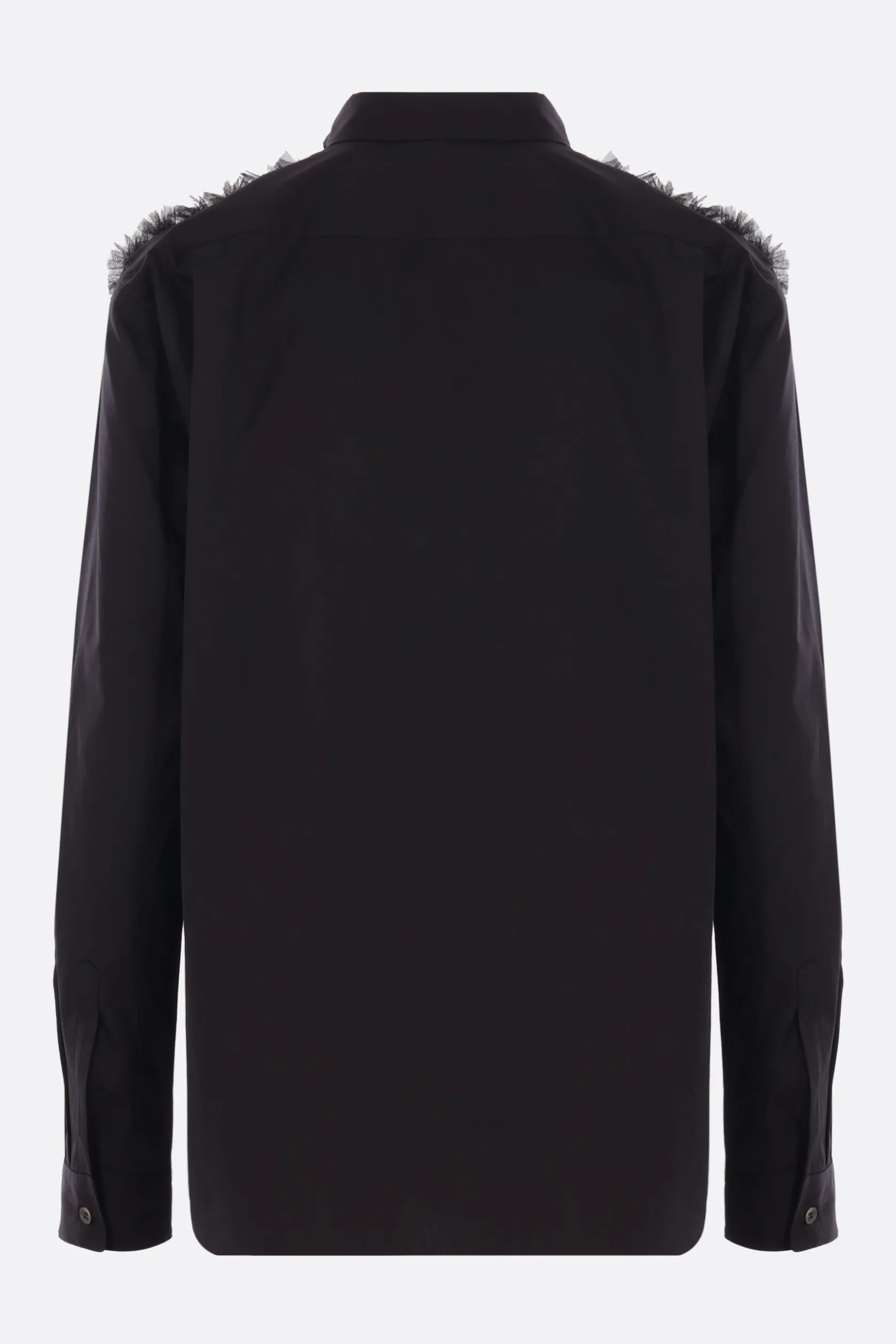 Topwear>COMME DES GARÇONS HOMME PLUS camicia in popeline con rouches Nero