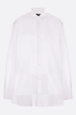 Topwear>COMME DES GARÇONS HOMME PLUS camicia in popeline e rete Bianco
