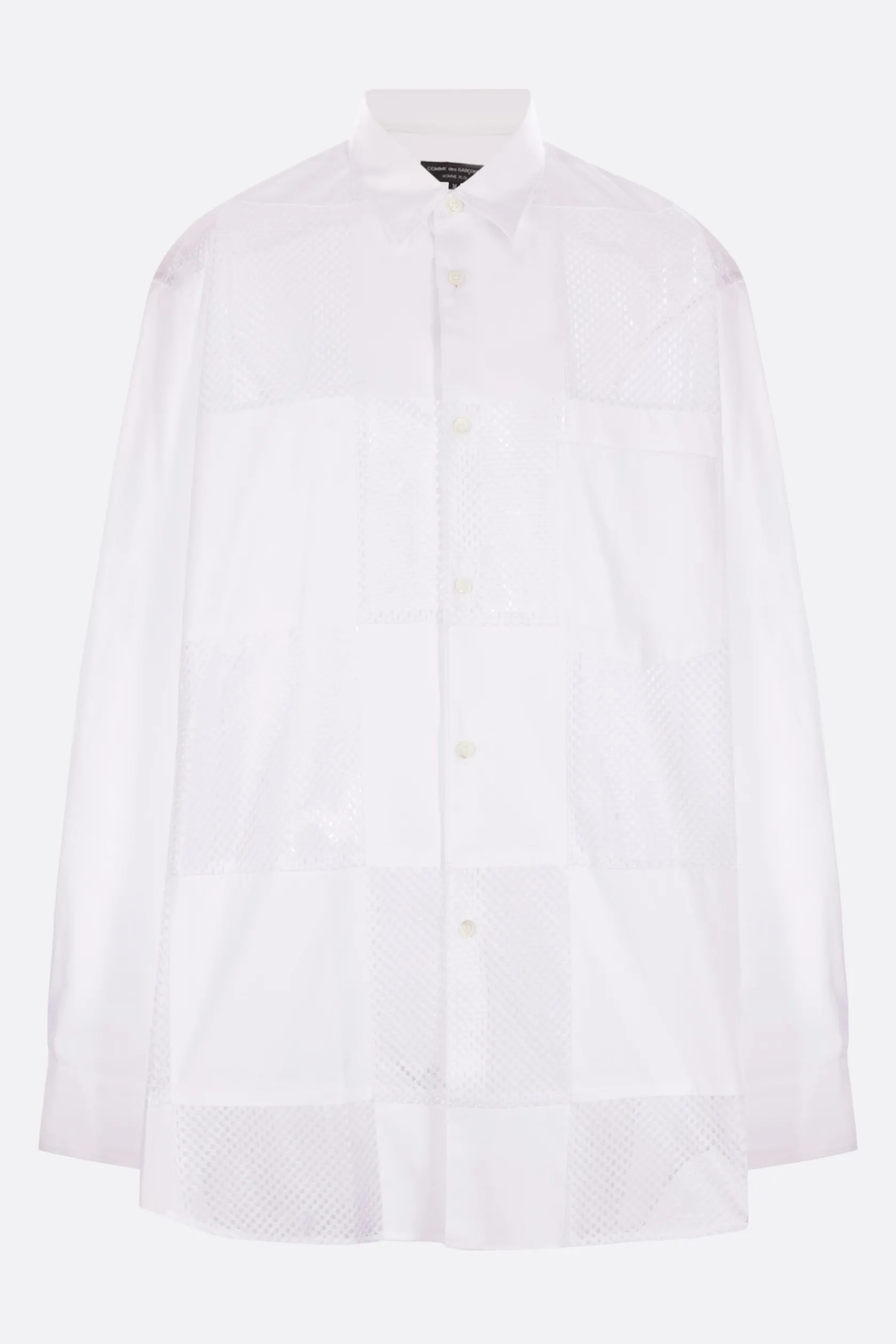 Topwear>COMME DES GARÇONS HOMME PLUS camicia in popeline e rete Bianco