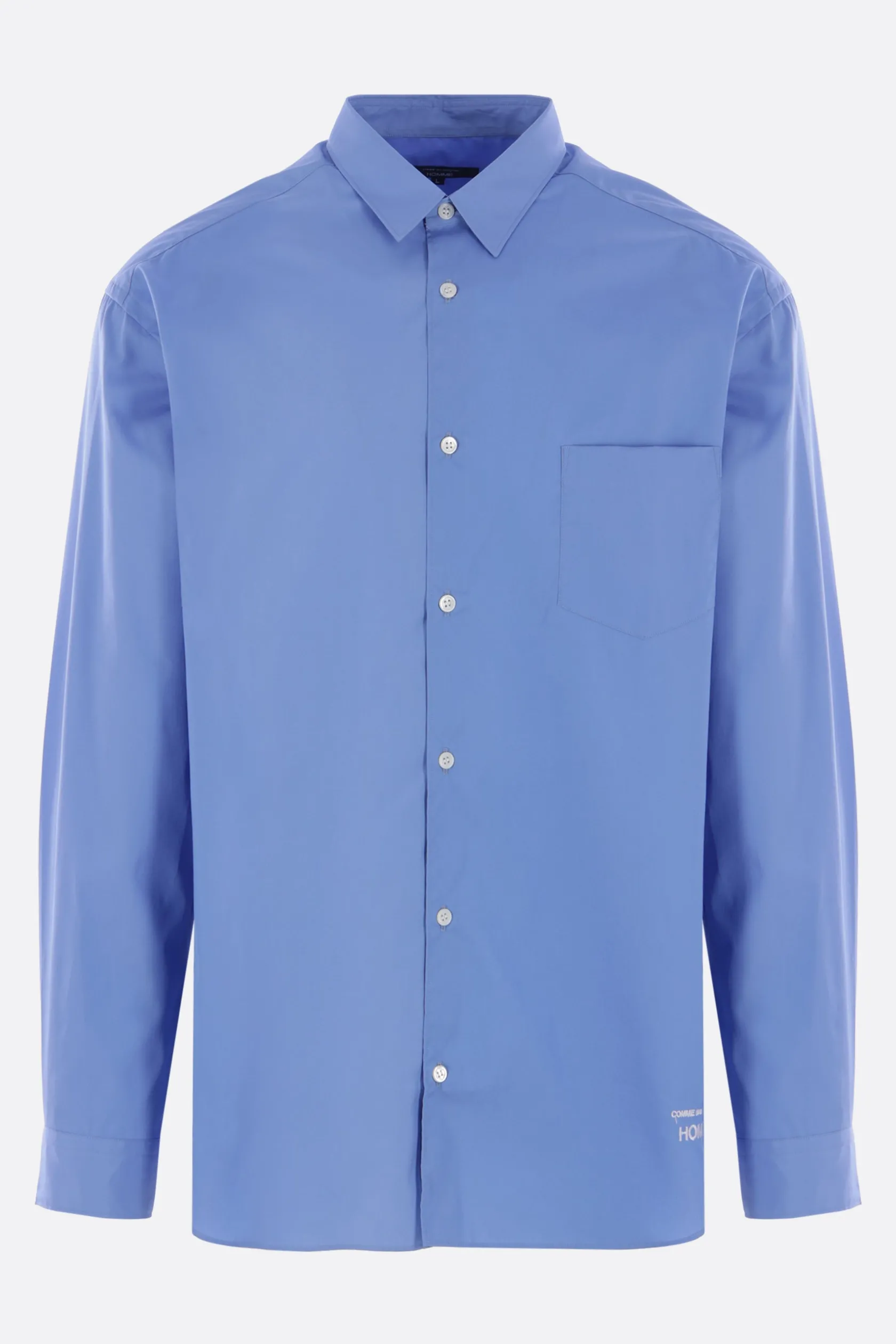 Topwear>COMME DES GARÇONS HOMME camicia in popeline ricamo logo Blu