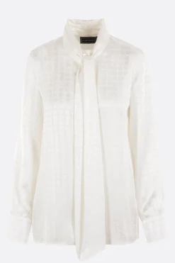 Topwear>10 CORSO COMO camicia in viscosa con lavallière Bianco