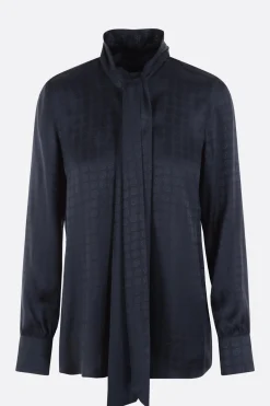 Topwear>10 CORSO COMO camicia in viscosa con lavallière Blu