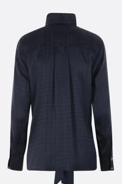 Topwear>10 CORSO COMO camicia in viscosa con lavallière Blu