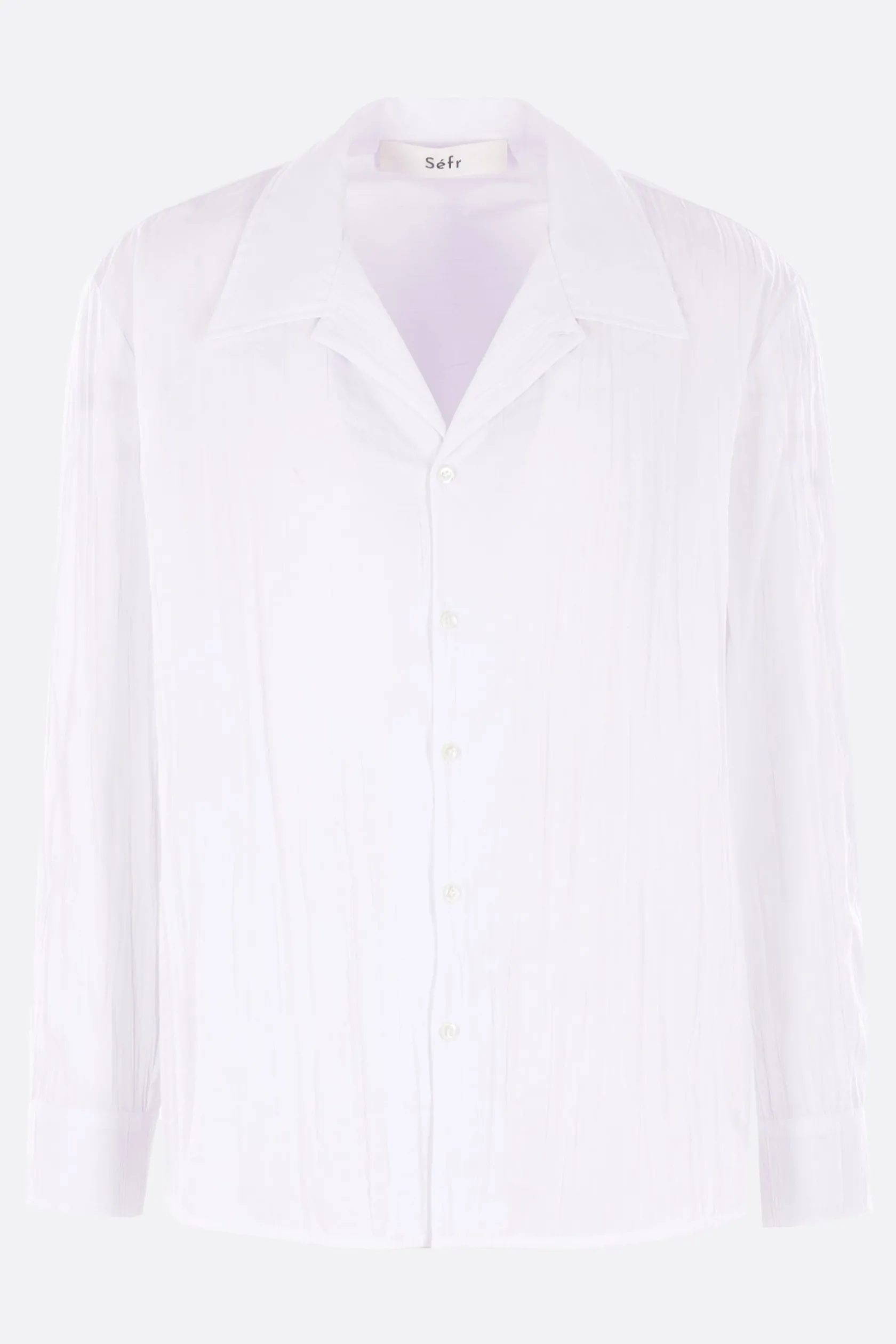 Topwear>SÉFR camicia Jagou in misto cotone crinkled Bianco