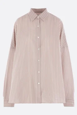 Topwear>DRIES VAN NOTEN camicia oversize Casia in popeline a righe Grigio