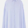 Topwear>DRIES VAN NOTEN camicia oversize Casia in popeline Blu