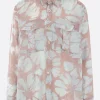 Topwear>DRIES VAN NOTEN camicia oversize Crowsey in seta Blu