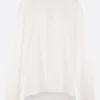 Topwear>MARIA CALDERARA camicia oversize in cotone con perline Bianco