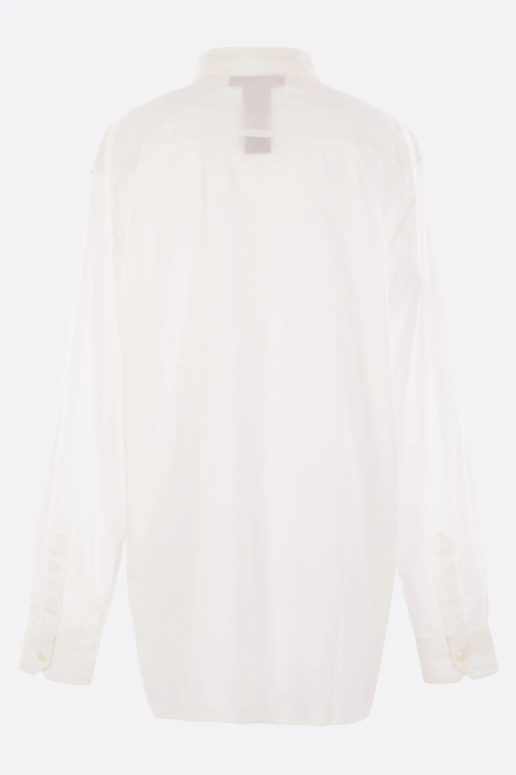 Topwear>MARIA CALDERARA camicia oversize in cotone con perline Bianco