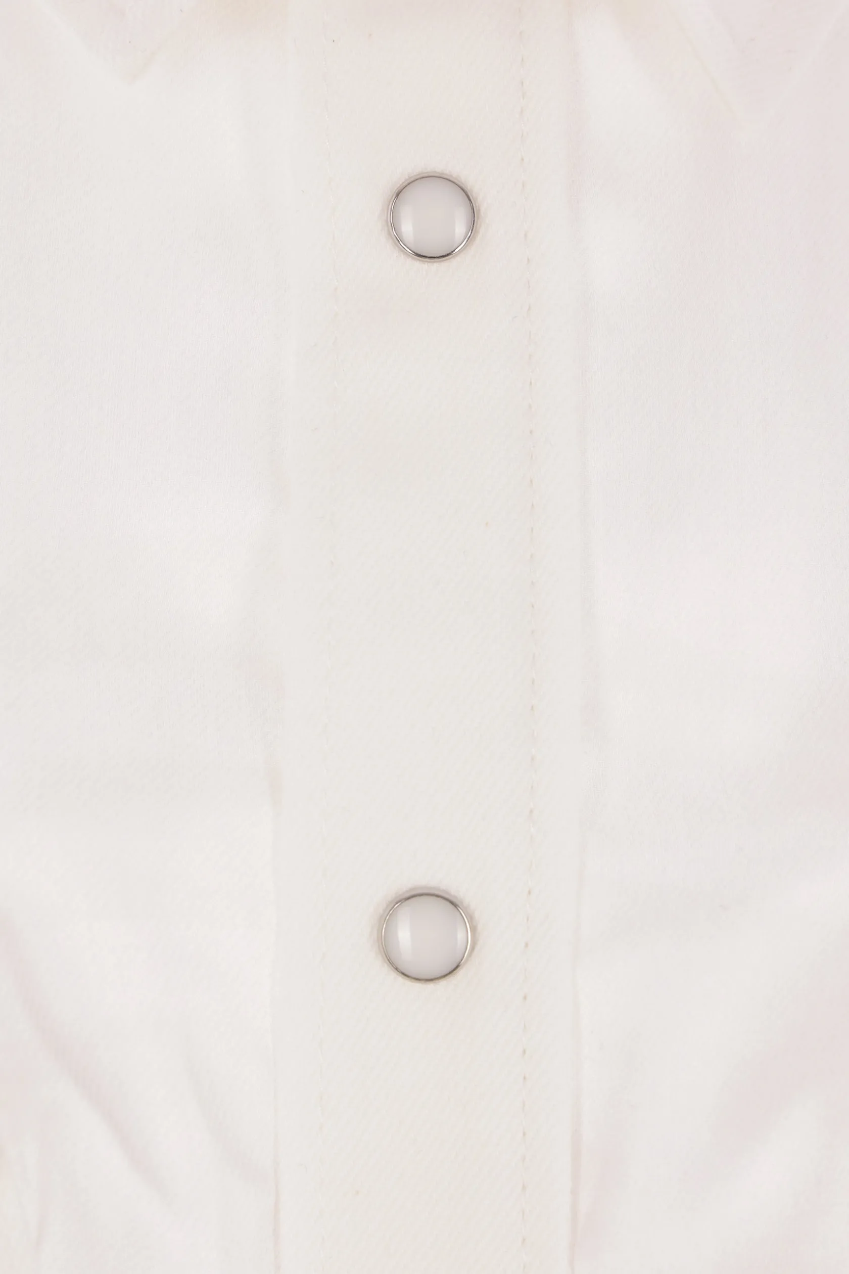 Topwear>SACAI camicia oversize in raso e denim Bianco
