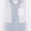 Topwear>MAISON MARGIELA camicia patchwork in cotone a righe Bianco