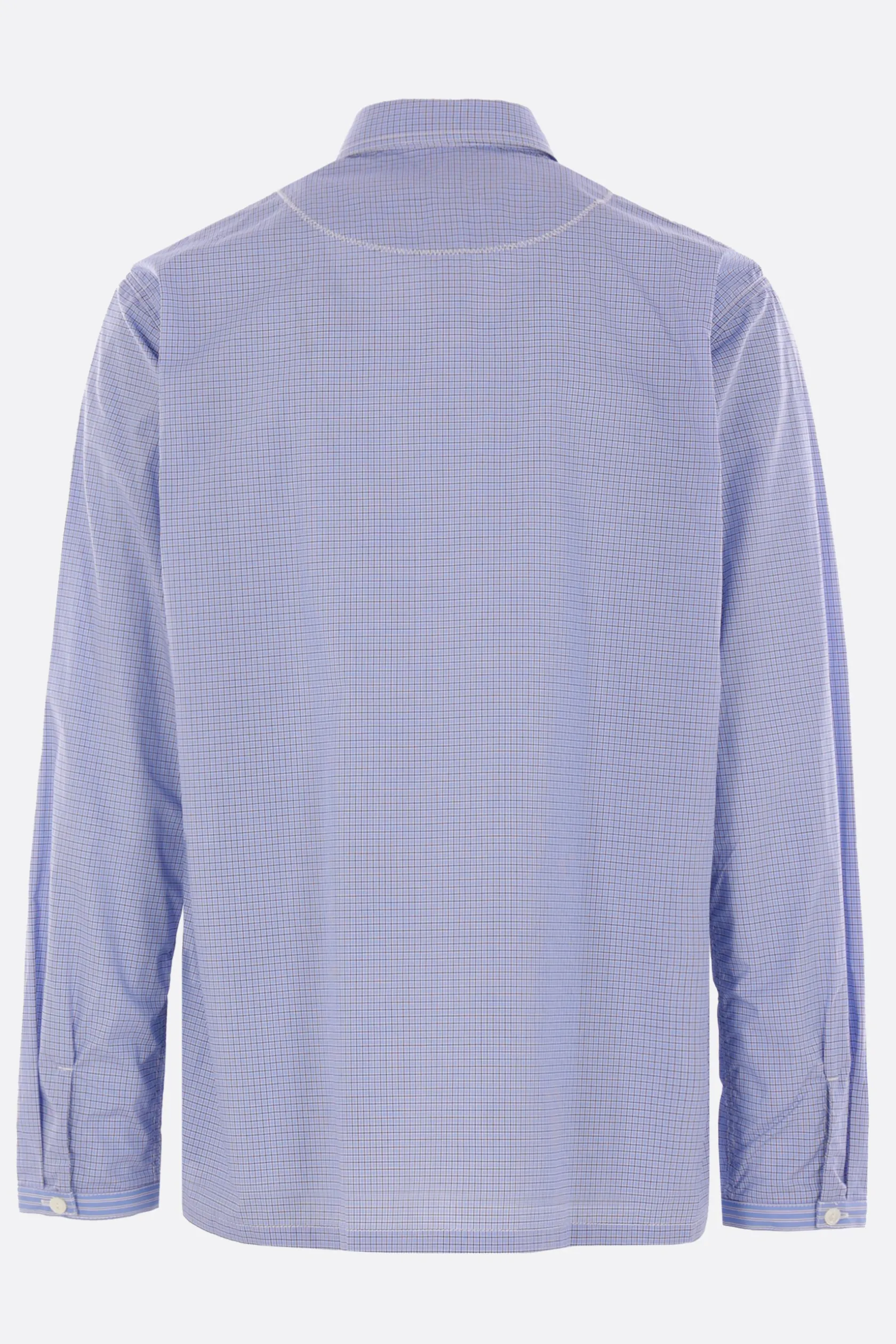 Topwear>JUNYA WATANABE MAN camicia patchwork in popeline a quadri Blu