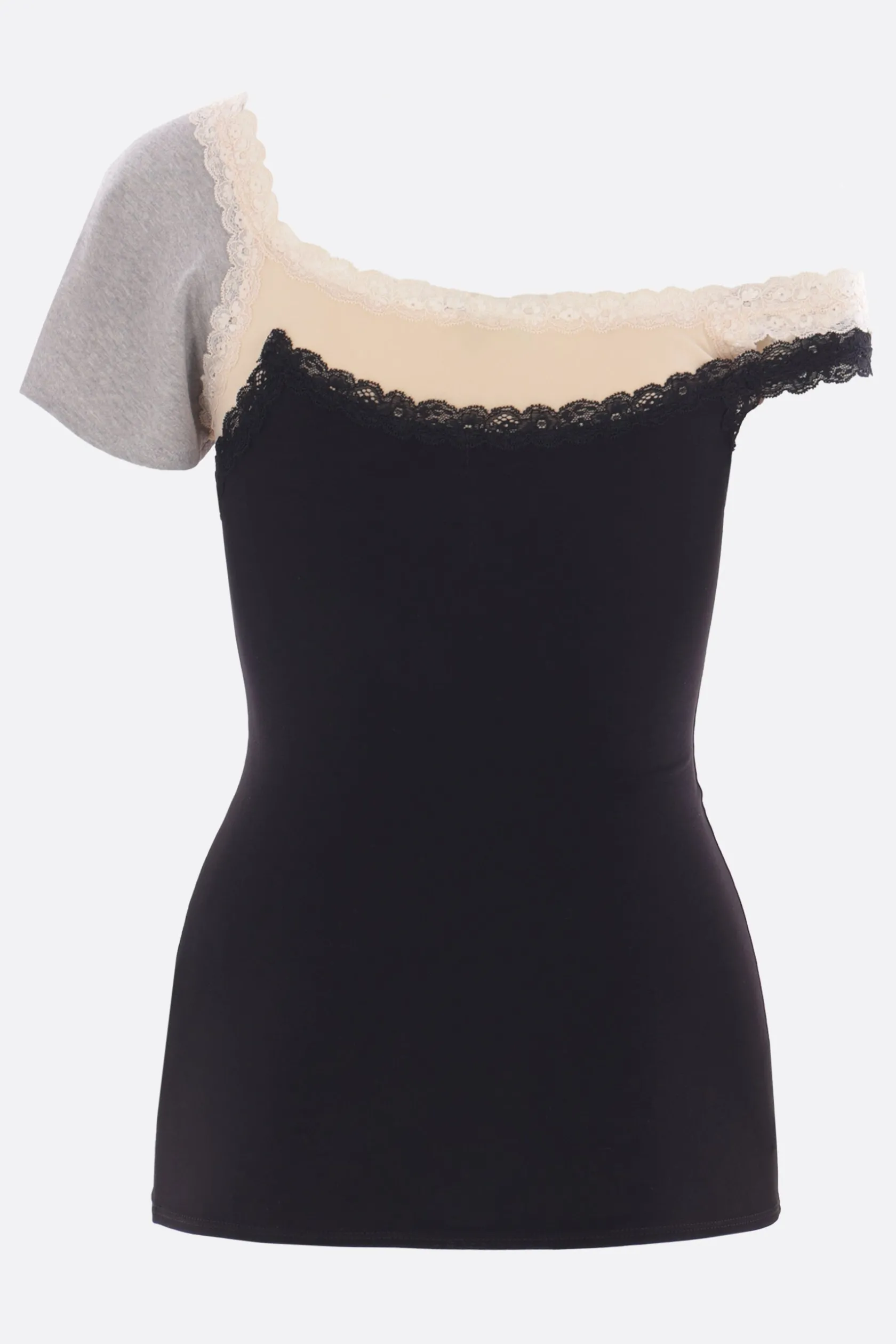 Topwear>ALL IN canotta a doppio strato in jersey e cotone Nero