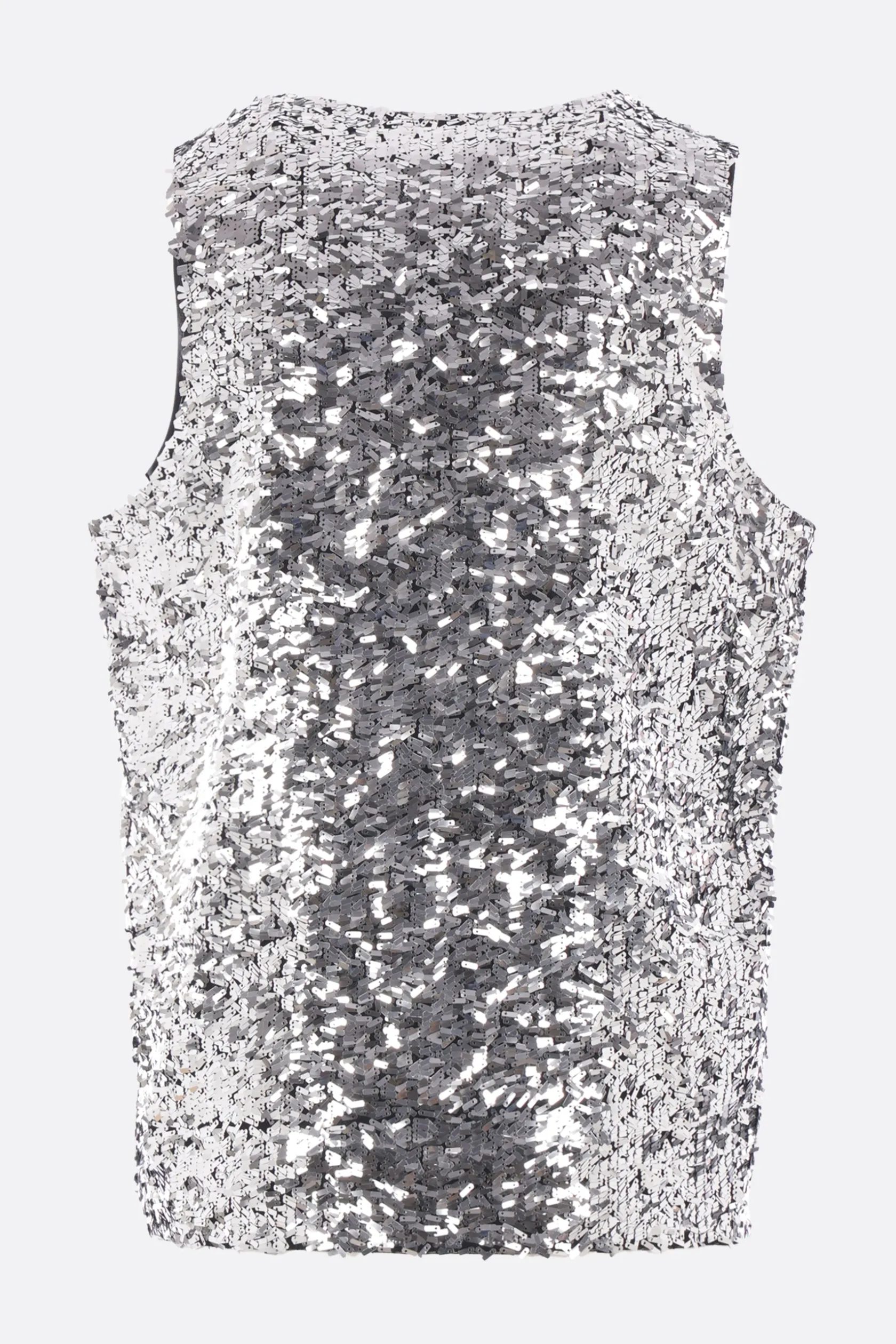 Topwear>JUNYA WATANABE canotta doppia in mesh con paillettes Argento