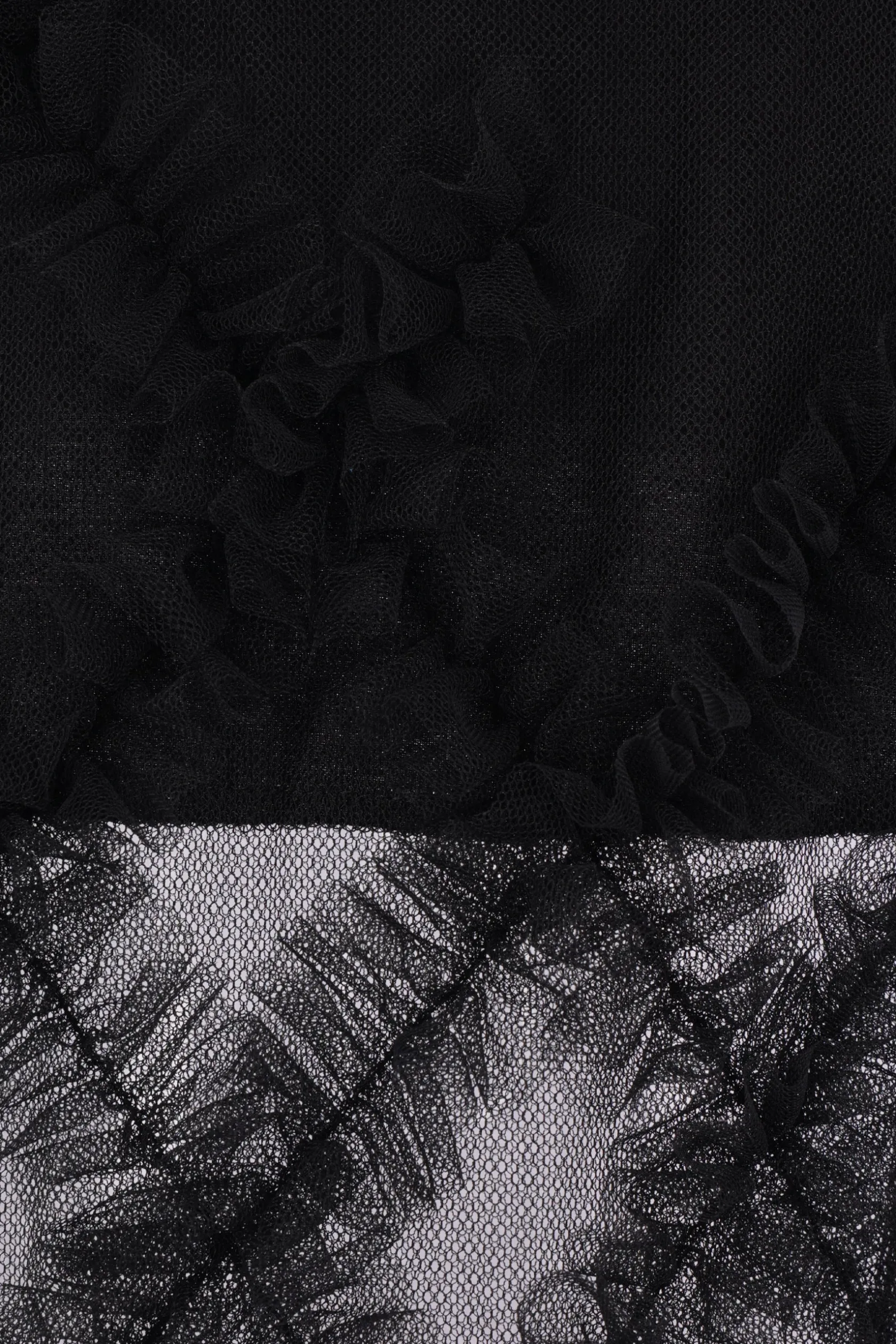 Topwear>BLACK COMME des GARÇONS canotta long-fit in tulle con rouches Nero