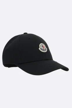 Accessori Da Indossare>MONCLER cappello baseball in gabardine patch logo Nero