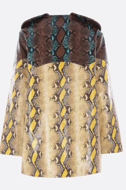 Capispalla>CHOPOVA LOWENA cappotto Belle in pelle stampa pitone Multicolor