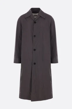 Capispalla>JIL SANDER cappotto monopetto in taffetà tecnico Grigio