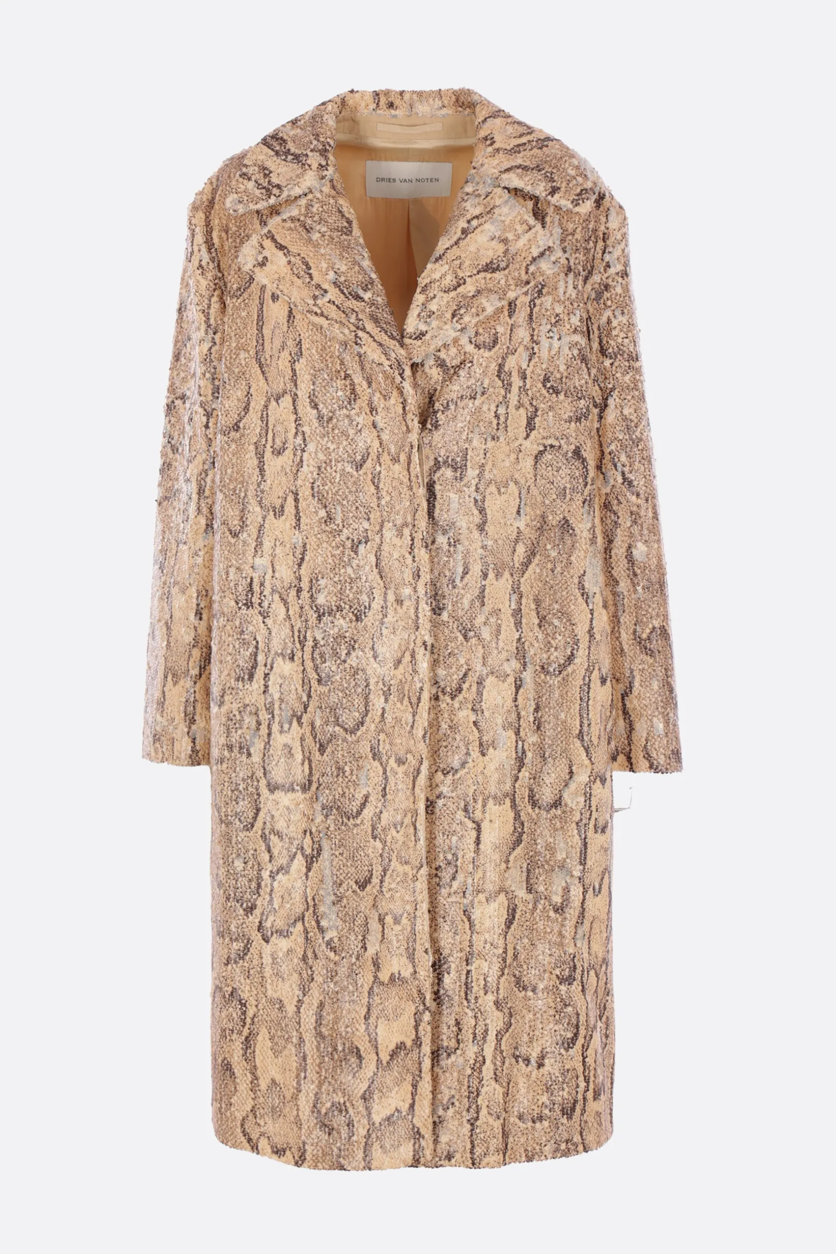 Capispalla>DRIES VAN NOTEN cappotto Ricca in cotone con paillettes Neutro