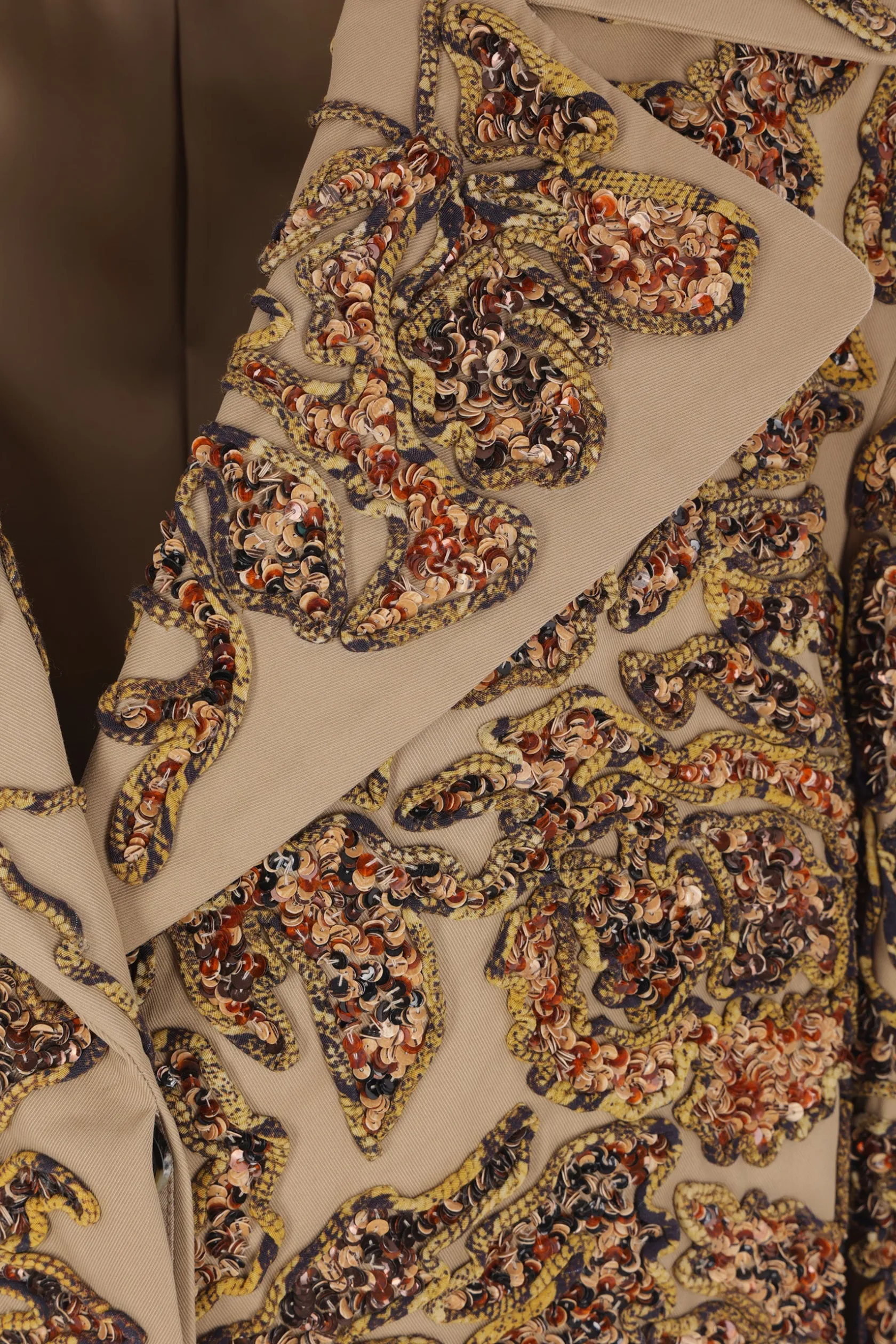 Capispalla>DRIES VAN NOTEN cappotto Ricca in gabardine ricamato Neutro
