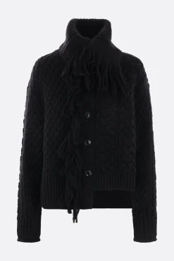 Topwear>Y'S cardigan asimmetrico in lana Nero