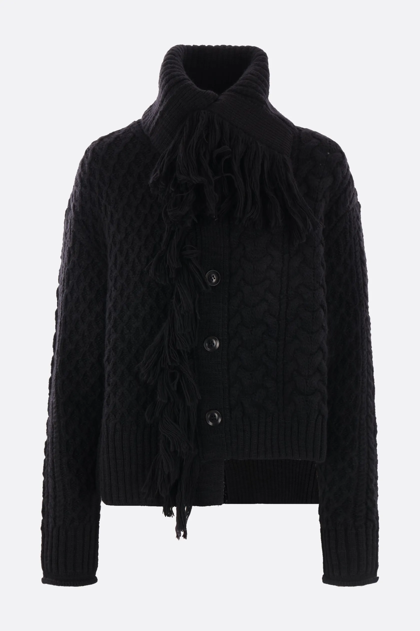 Topwear>Y'S cardigan asimmetrico in lana Nero