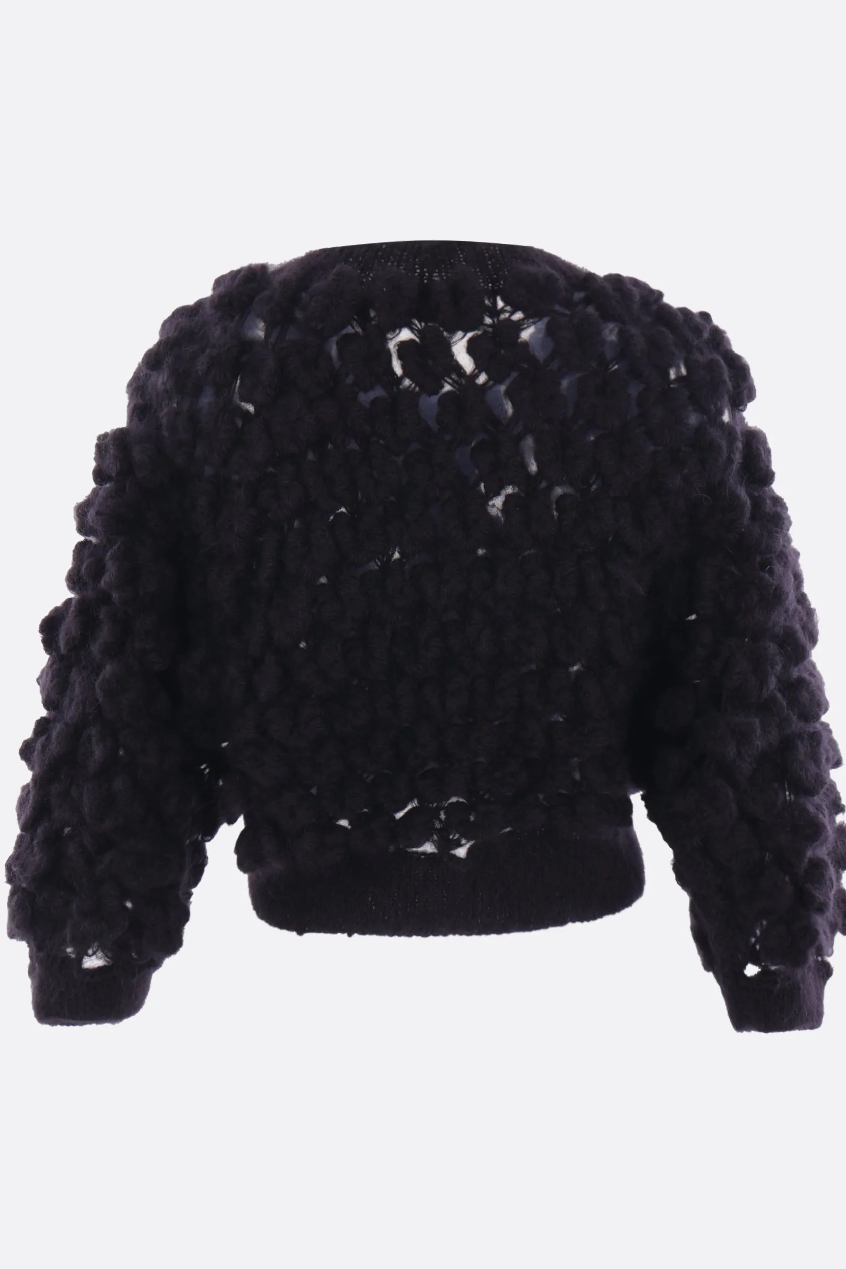 Topwear>PAULINE DUJANCOURT cardigan cropped in mohair e seta Nero