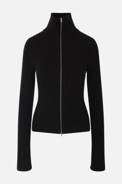 Topwear>ACNE STUDIOS cardigan full-zip in cotone a costine Nero