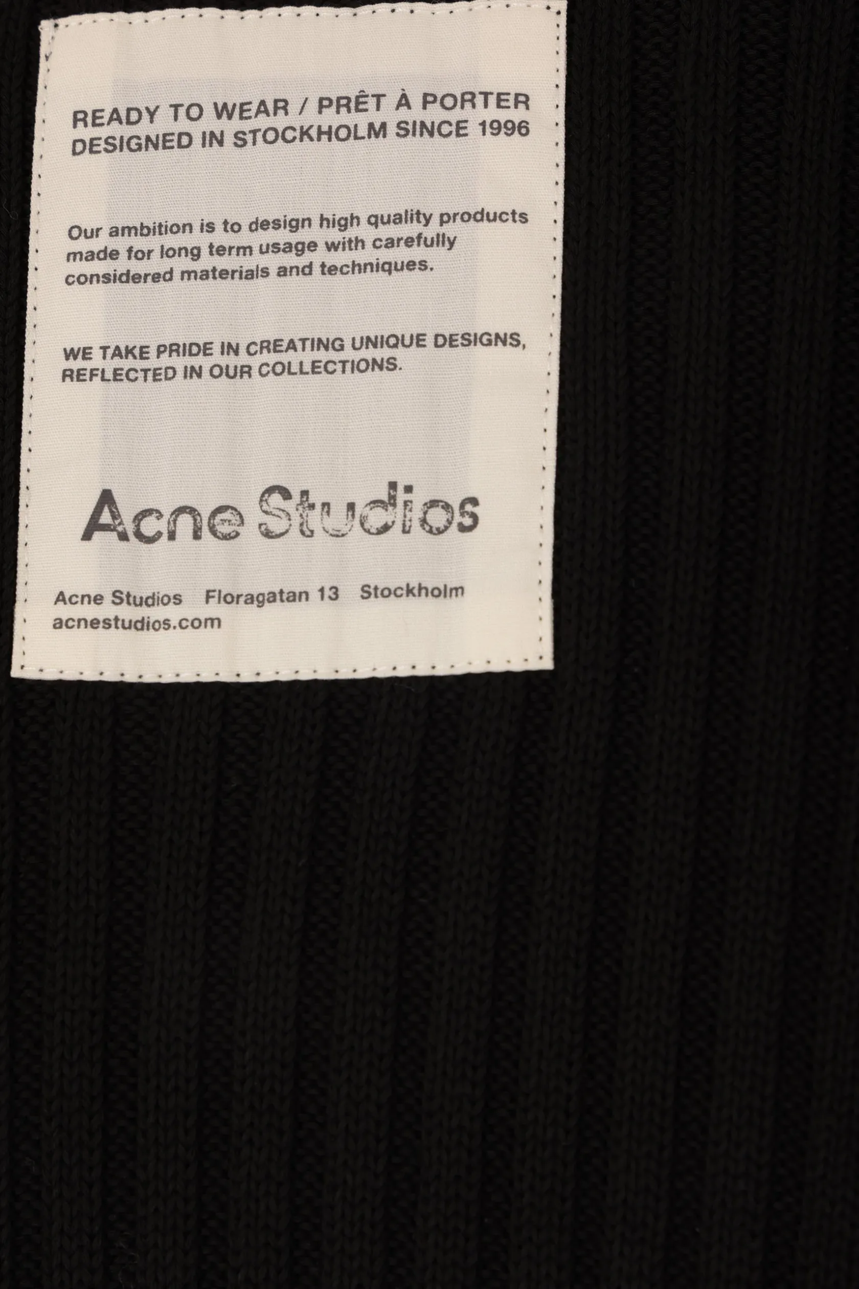 Topwear>ACNE STUDIOS cardigan full-zip in cotone a costine Nero
