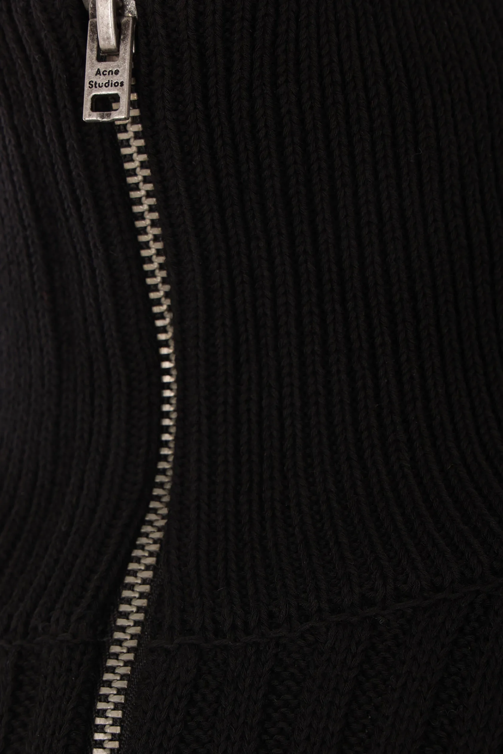 Topwear>ACNE STUDIOS cardigan full-zip in cotone a costine Nero