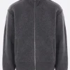 Topwear>THOM BROWNE cardigan full-zip in pile di lana Grigio