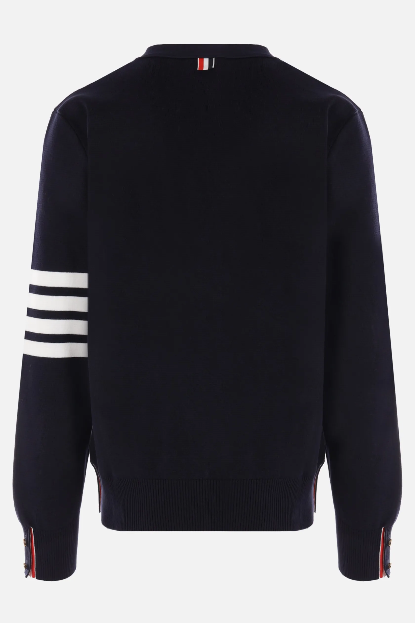 Topwear>THOM BROWNE cardigan in cotone 4bar Blu