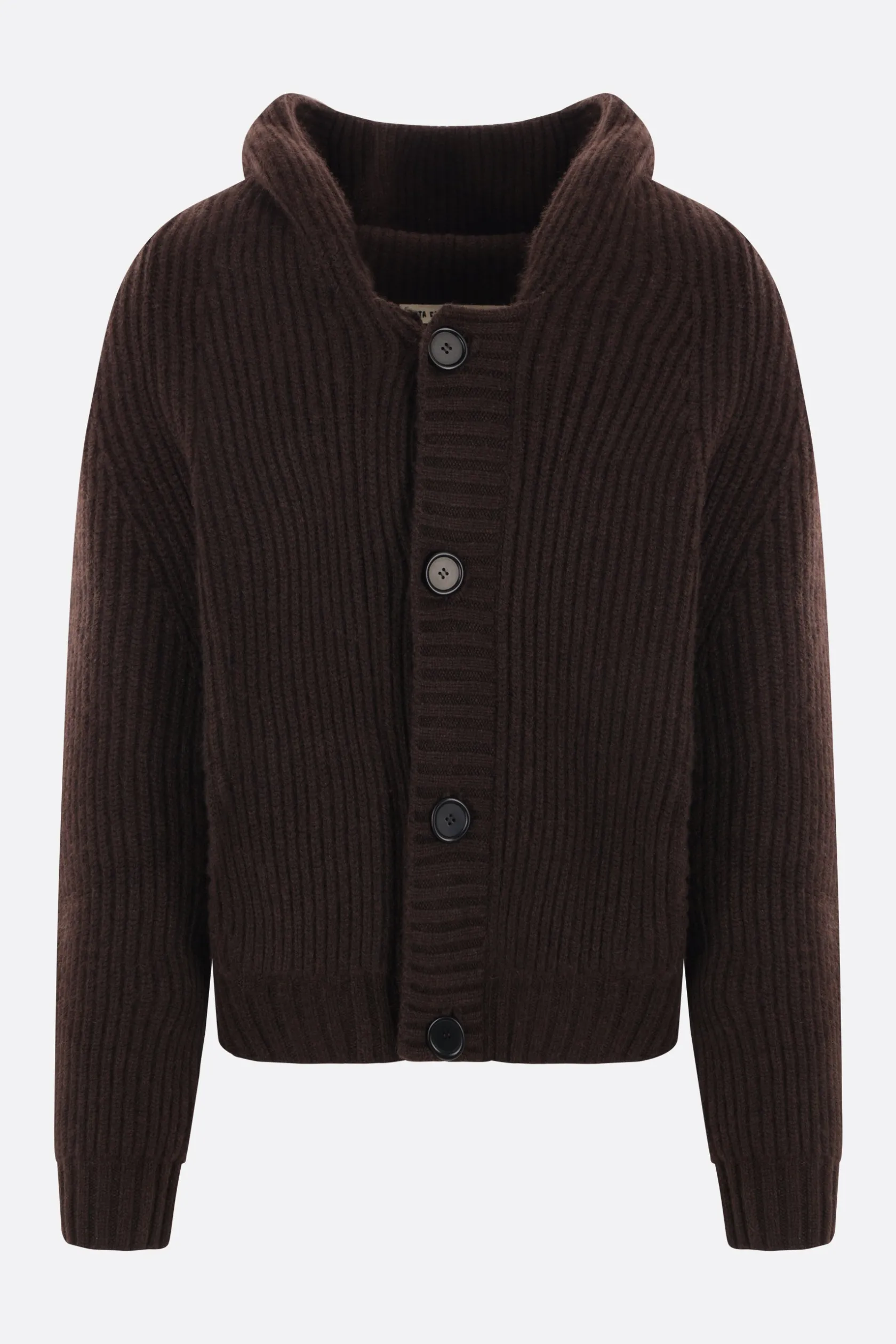 Topwear>META CAMPANIA COLLECTIVE cardigan Michel in cashmere con cappuccio Marrone
