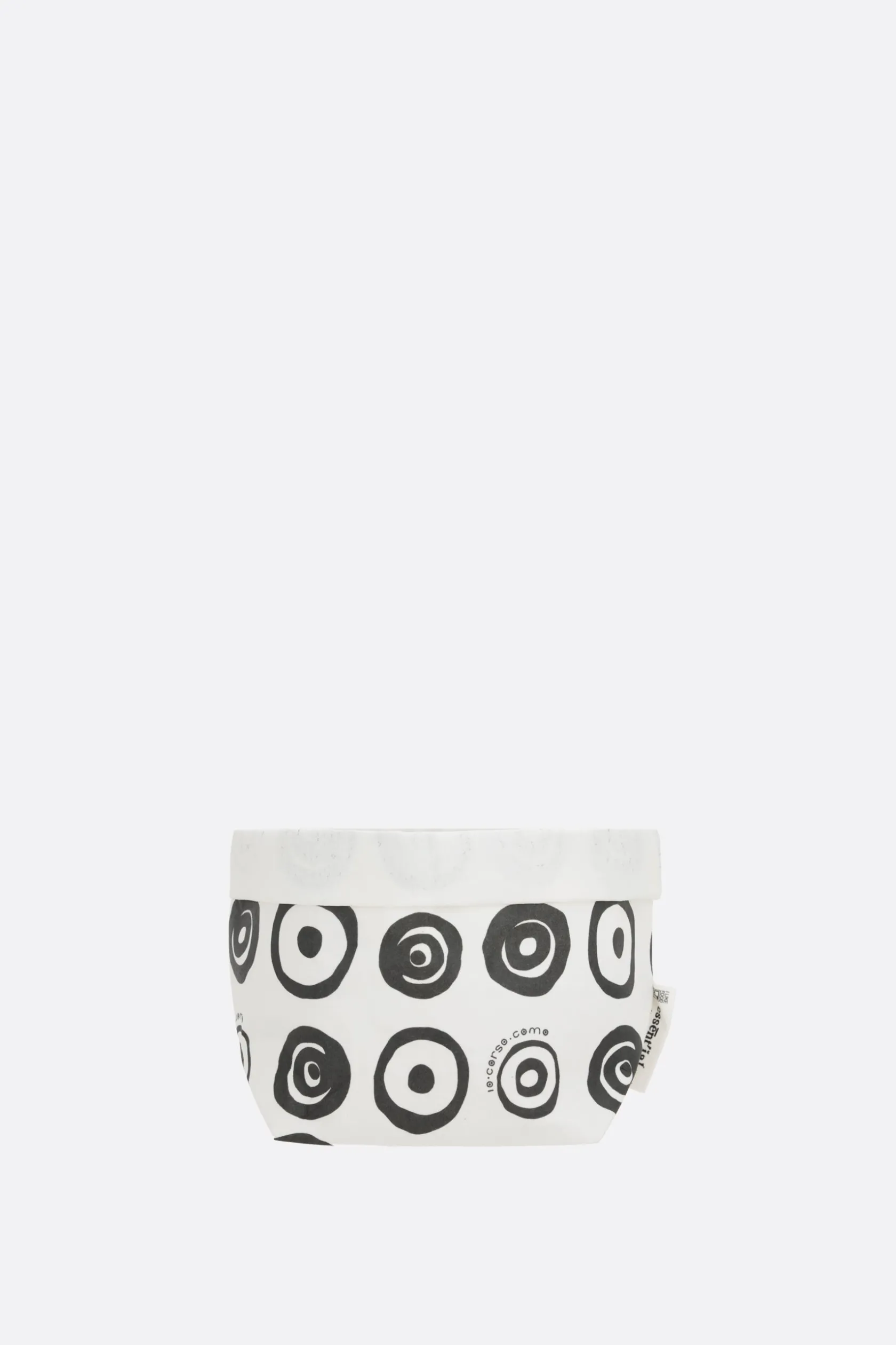 Lifestyle>10 CORSO COMO cestino pane piccolo in carta stampa cerchi signature Bianco