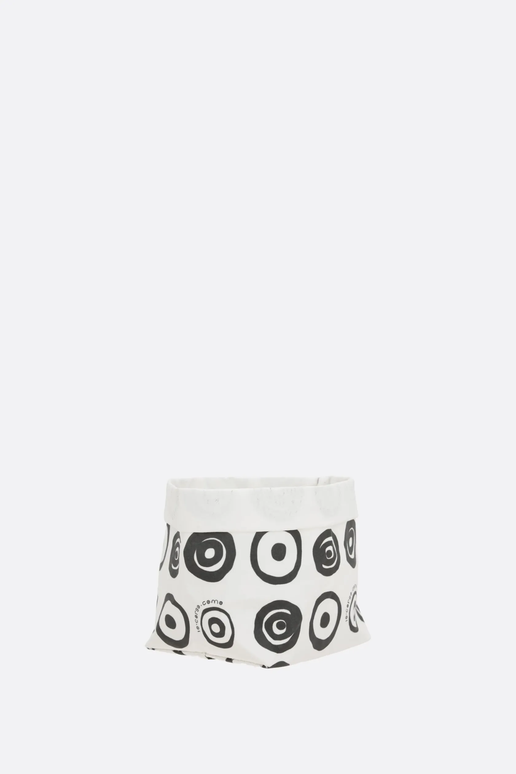Lifestyle>10 CORSO COMO cestino pane piccolo in carta stampa cerchi signature Bianco