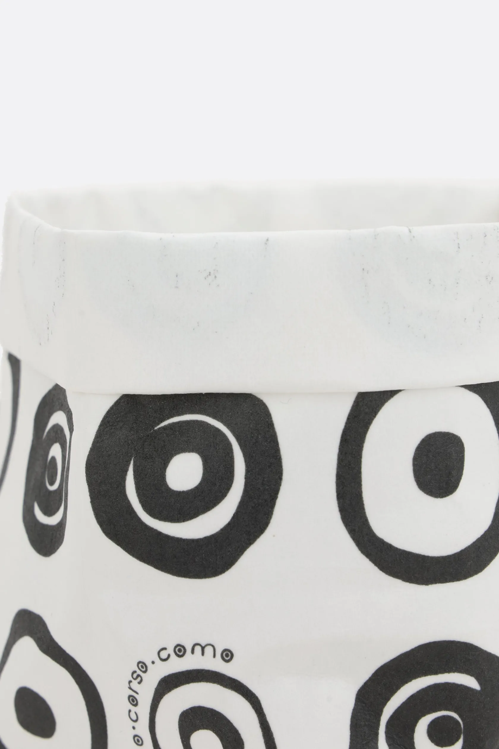 Lifestyle>10 CORSO COMO cestino pane piccolo in carta stampa cerchi signature Bianco