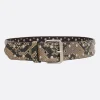 Cinture>DRIES VAN NOTEN cintura in pelle stampa pitone con borchie Neutro