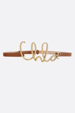 Cinture>CHLOÉ cintura sottile Chloé Iconic in pelle liscia Marrone