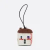Piccola Pelletteria>JW ANDERSON ciondolo da borsa House in crochet Bianco