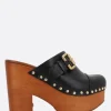 Décolletés E Slingbacks>CHLOÉ clog platform Jeannette in pelle liscia Nero