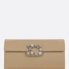 Clutch E Buste>ROGER VIVIER clutch Efflorescence in raso Marrone