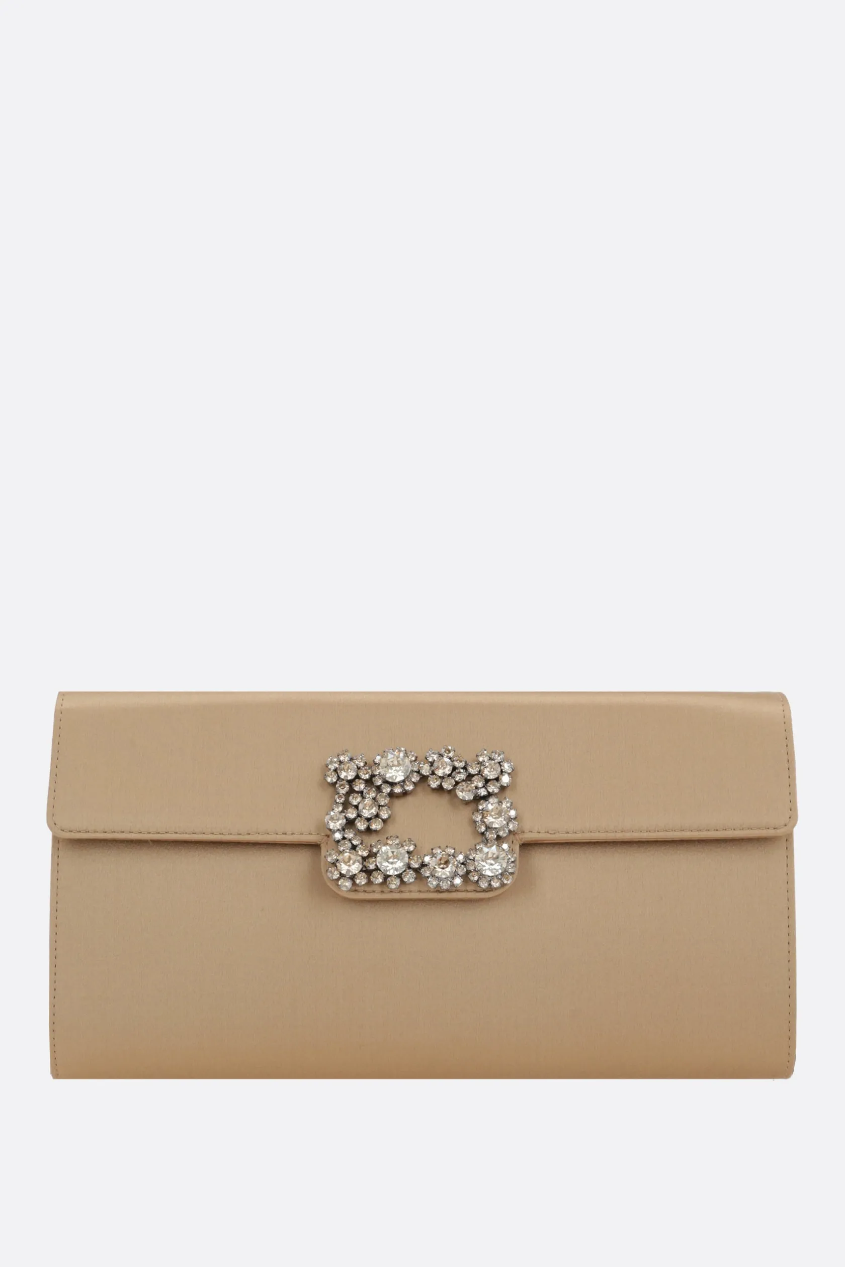 Clutch E Buste>ROGER VIVIER clutch Efflorescence in raso Marrone
