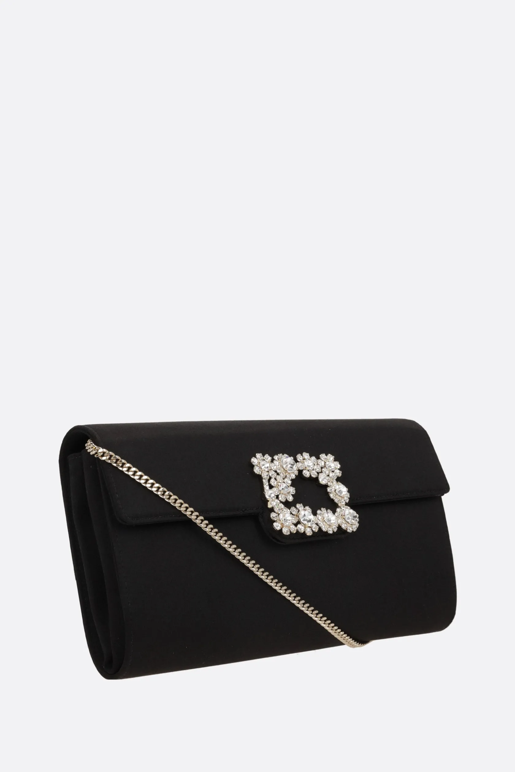 Clutch E Buste>ROGER VIVIER clutch Efflorescence in raso Nero